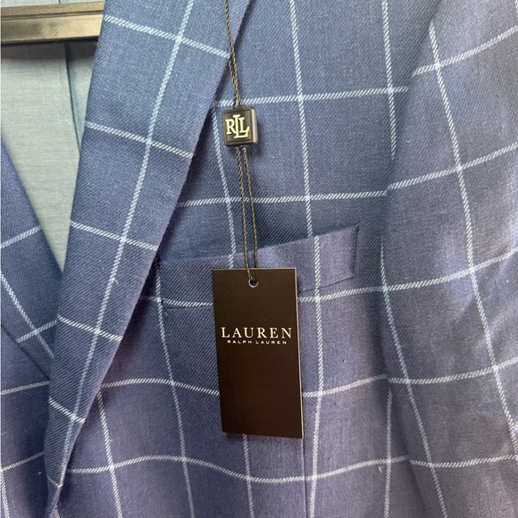 BRAND NEW Ralph Lauren Boys Navy/Light Blue Checkered Blazer Sport Coat Easter - Picture 4 of 5